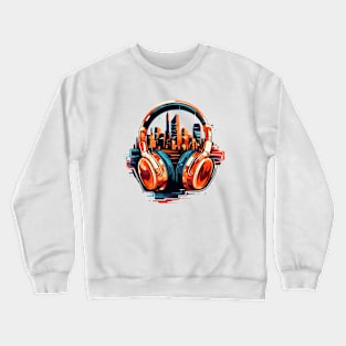 Headphone Music Non Stop Fun Urbain City Life Crewneck Sweatshirt